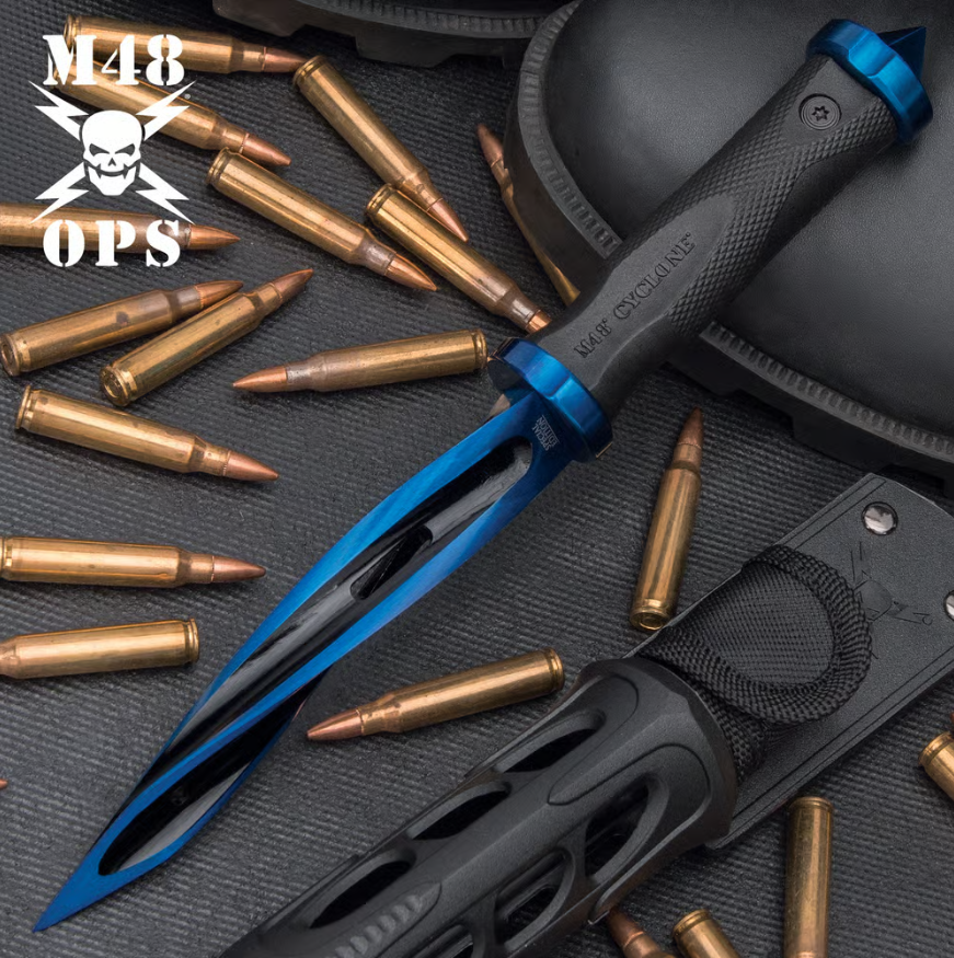 United Cutlery M48 Blue Cyclone Twisted Boot Knife 5.75