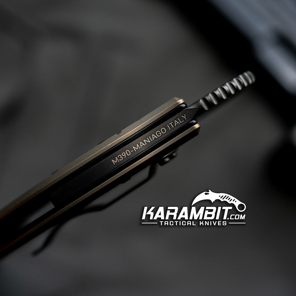 Fox 802 TiPVD Marcaida M390 Titanium Folding Karambit - Emerson Wave