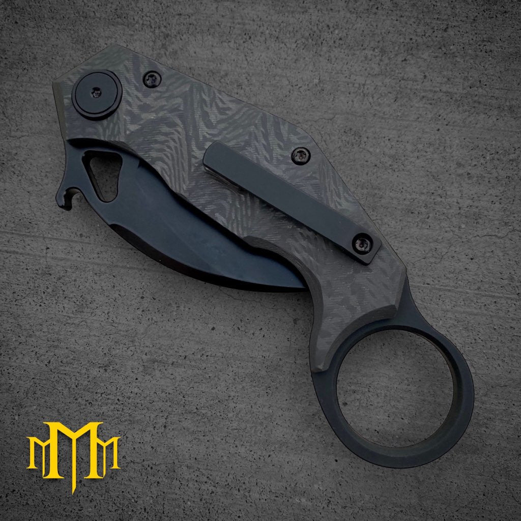 UDT Knives M390 Carbon Fiber Folding Karambit (UDTM390CFBlk)