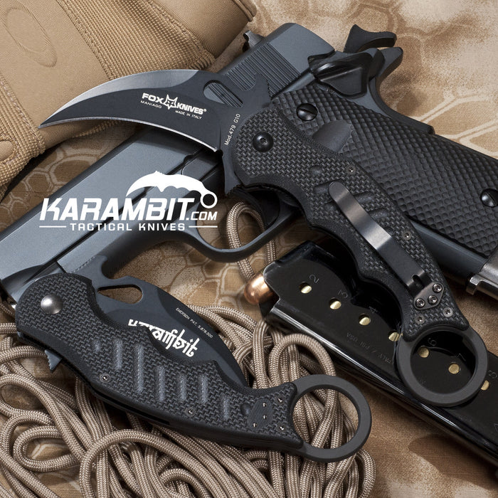 Fox 479 Black G10 Folding Karambit - Emerson Wave (FOX479)