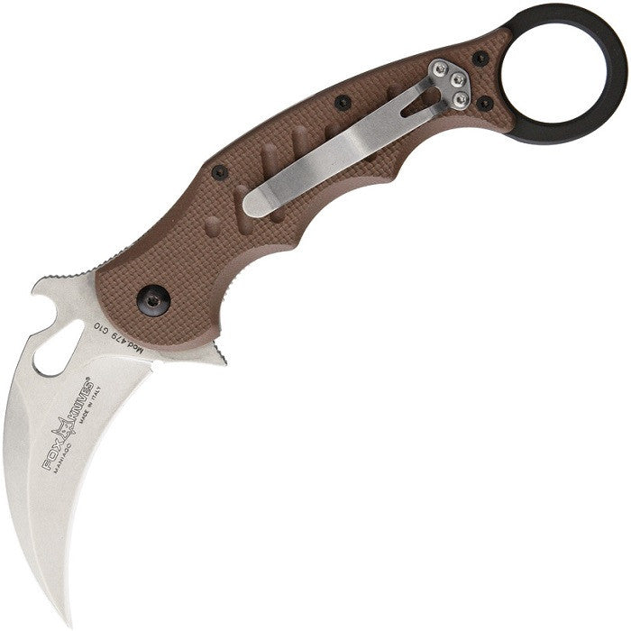 Fox 479 Stonewashed Dark Earth G10 Folding Karambit - Emerson Wave (FX479ESW)