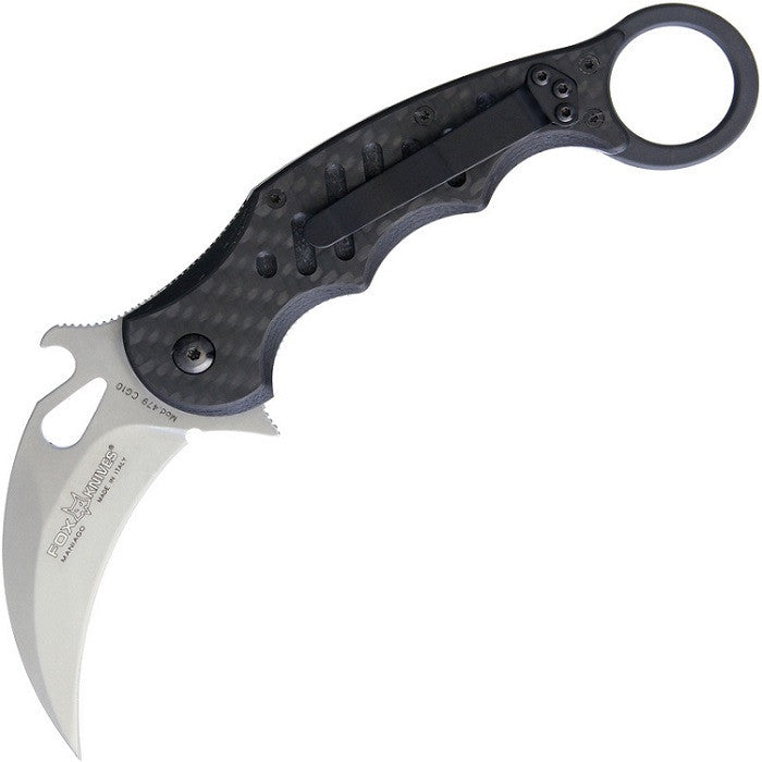Fox 479 Carbon Fiber Stonewashed Folding Karambit - Emerson Wave (FOX479CG10SW)