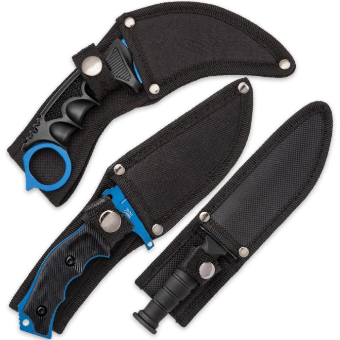 Blue Fixed Blade Knife Set (17 BV391)