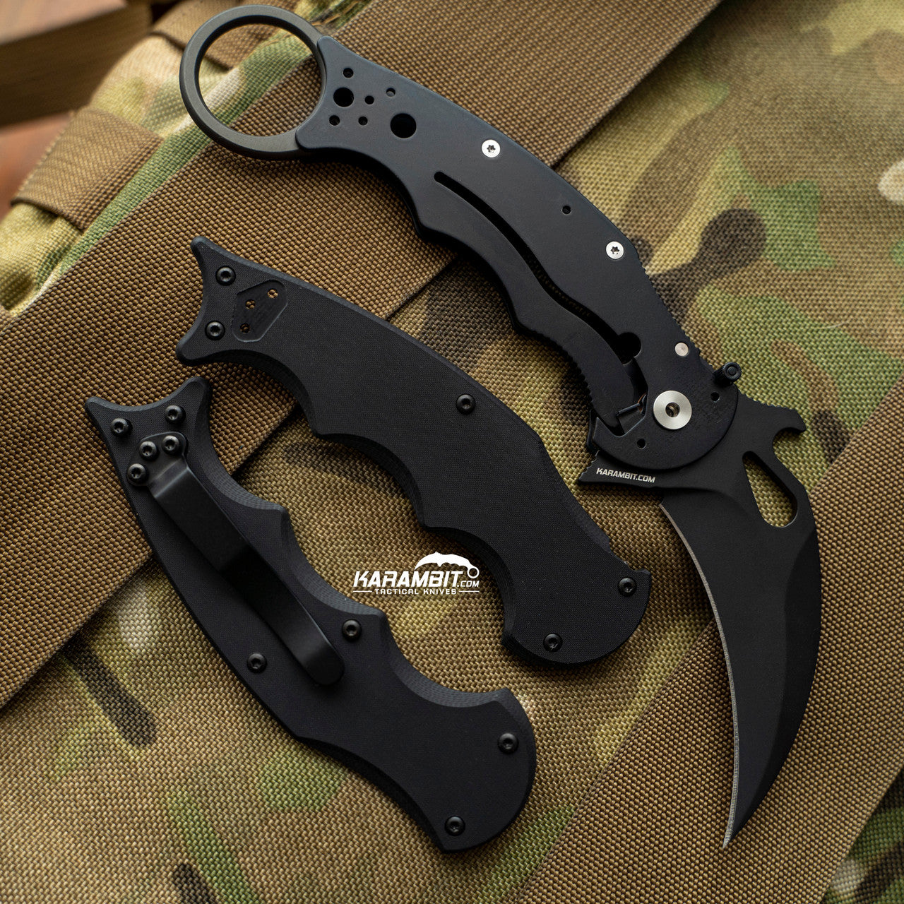 Fox 479 EVO Black G10 Folding Karambit - LAWKS (Fx479EVOBlkG10)