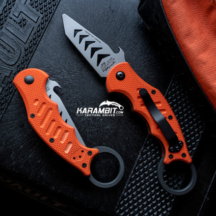 Fox Dart 597 Orange G10 Training Karambit - Emerson Wave