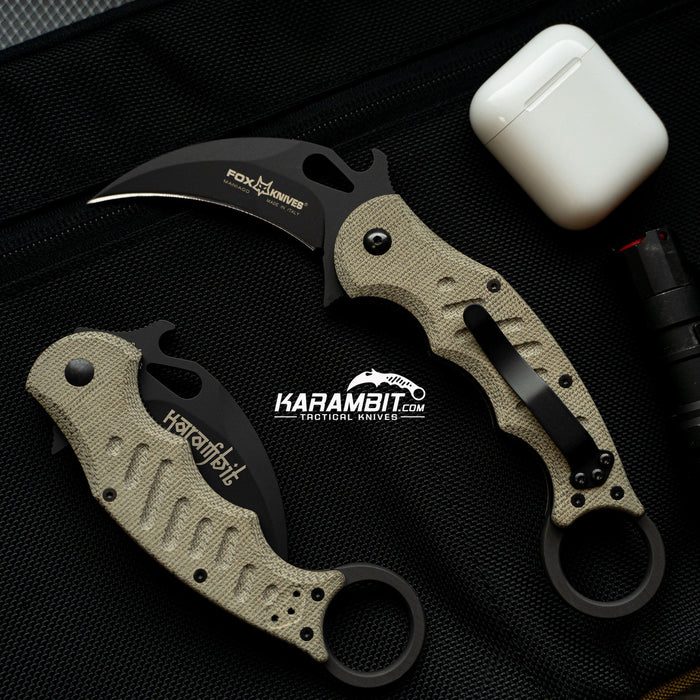 Fox 479 Green Micarta G10 Folding Karambit - Emerson Wave (FOX479MI)