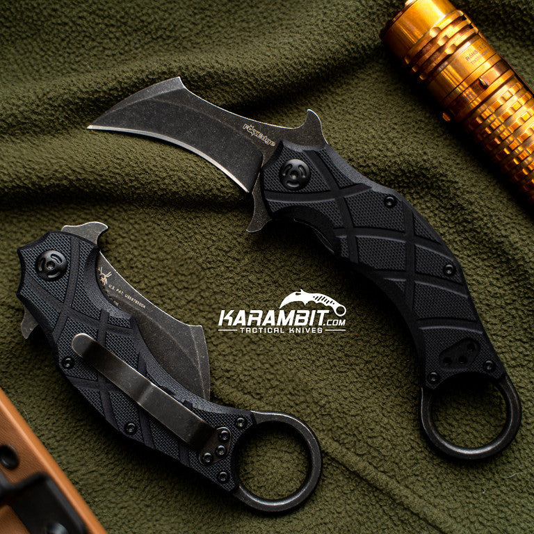 FoxEdge Knives  FoxUSA The Claw Black G10 Folding Karambit - Emerson Wave