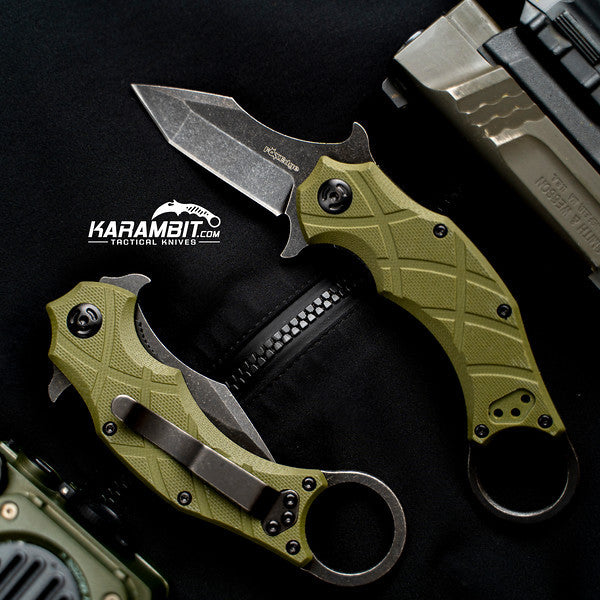 FoxEdge The Claw OD Green G10 Folding Karambit - Emerson Wave (FE-015)