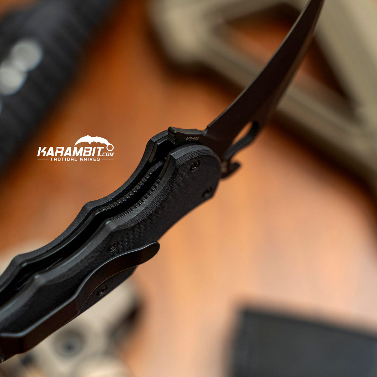 Fox 599 EVO Black Aluminum Folding Karambit - LAWKS (FX-EVO-599-Alum-B)