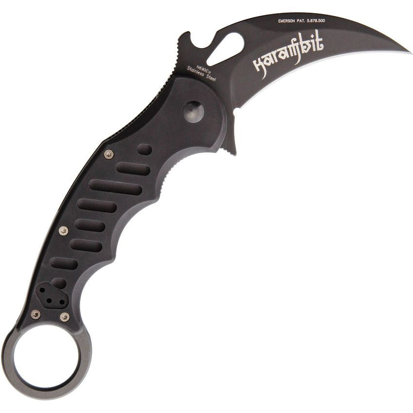 Fox Black Anodized Aluminum Folding Karambit - Laser Engravable (FX-478B)