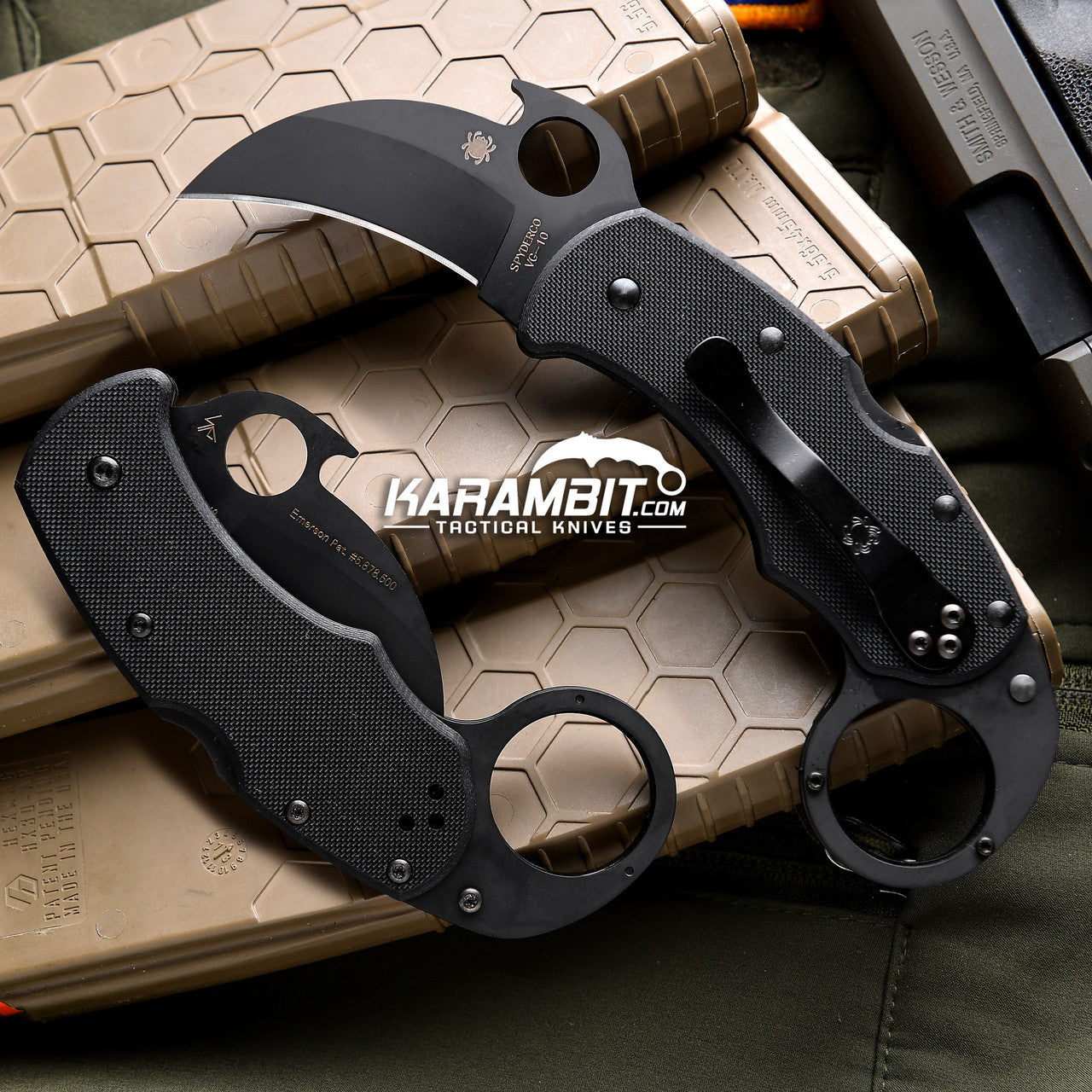 Spyderco Black Karahawk Karambit - Emerson Wave (C170GBBKP)