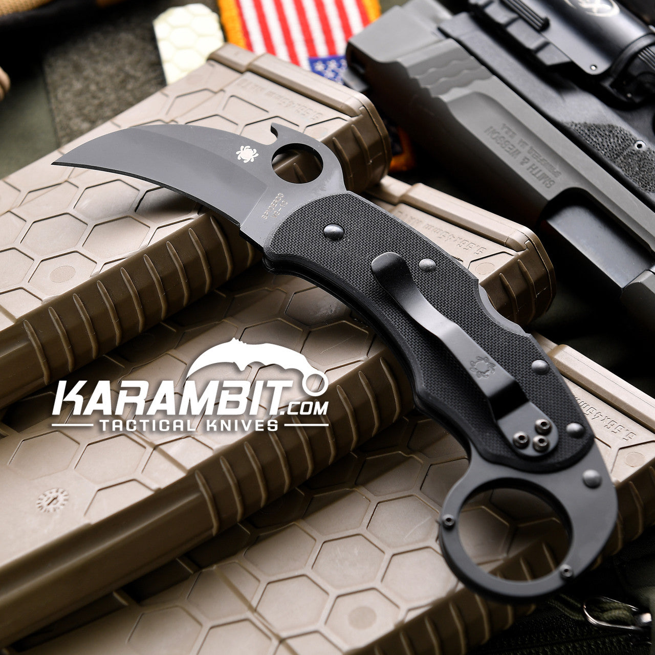 Spyderco Black Karahawk Karambit - Emerson Wave (C170GBBKP)