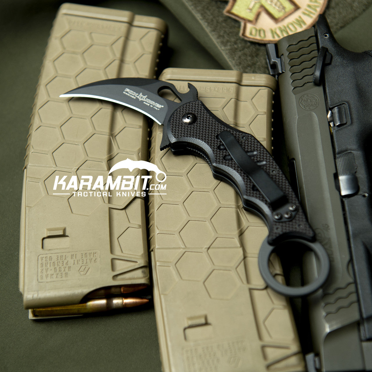 Fox 599 Black G10 Folding Karambit - Emerson Wave (FX599)