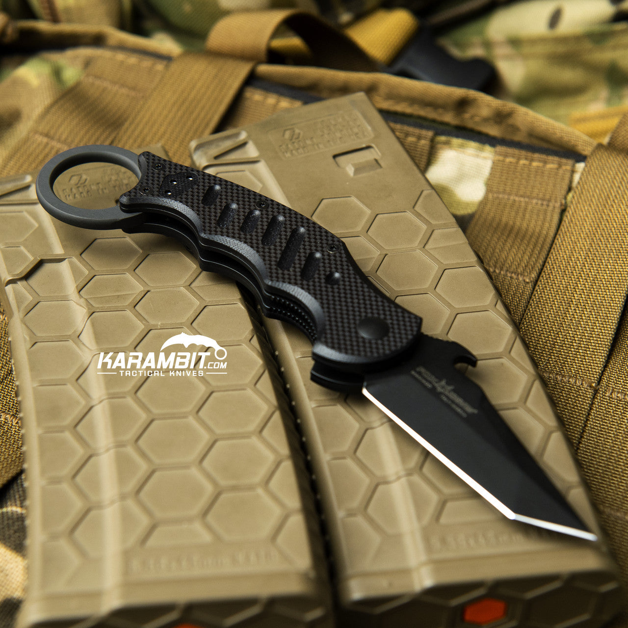 Fox Dart Black G10 Folding Karambit - Emerson Wave (FX597)
