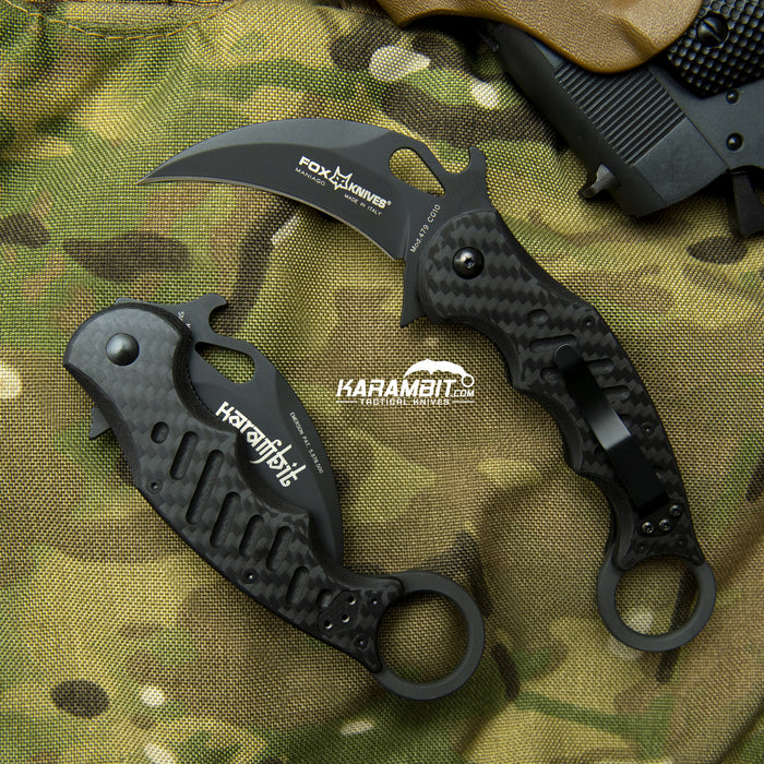 Fox 479 Carbon Fiber Folding Karambit - Emerson Wave