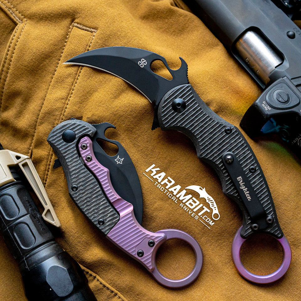 Fox 599Tic Purple Folding Karambit - Emerson Wave (BB-599TicL)