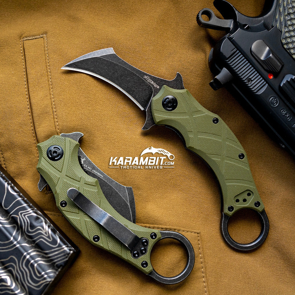 FoxEdge The Claw OD Green G10 Folding Karambit - Emerson Wave (FE-017)