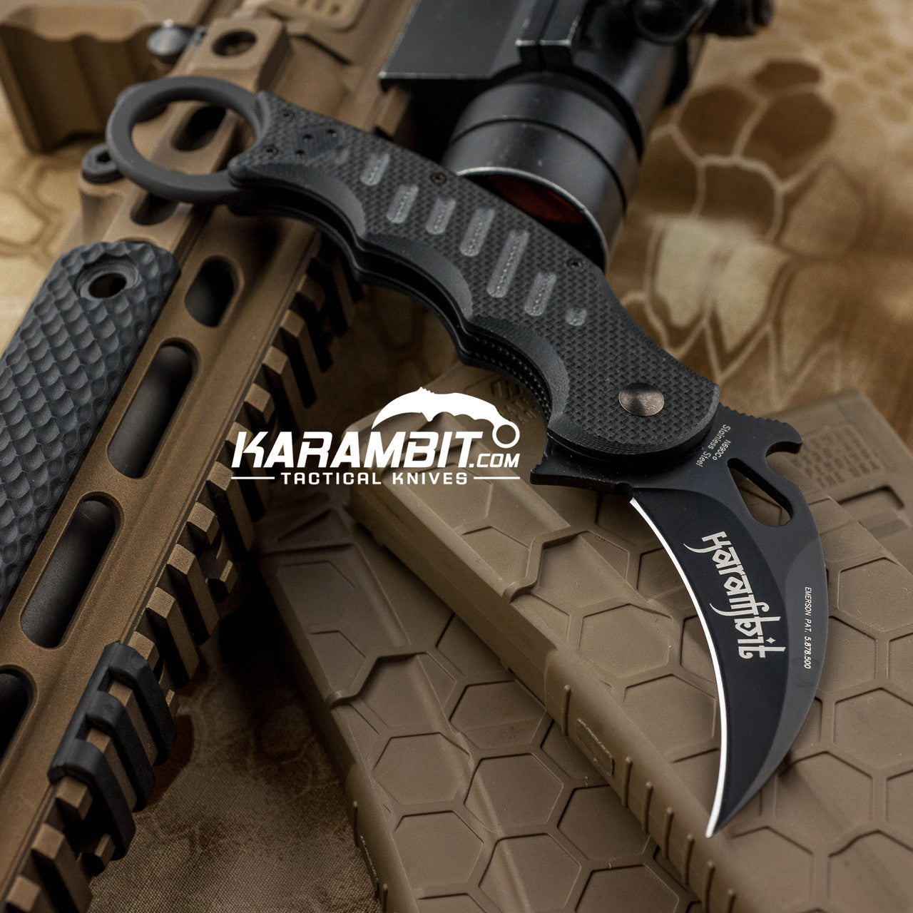 Fox 479 Black G10 Folding Karambit - Emerson Wave (FOX479)