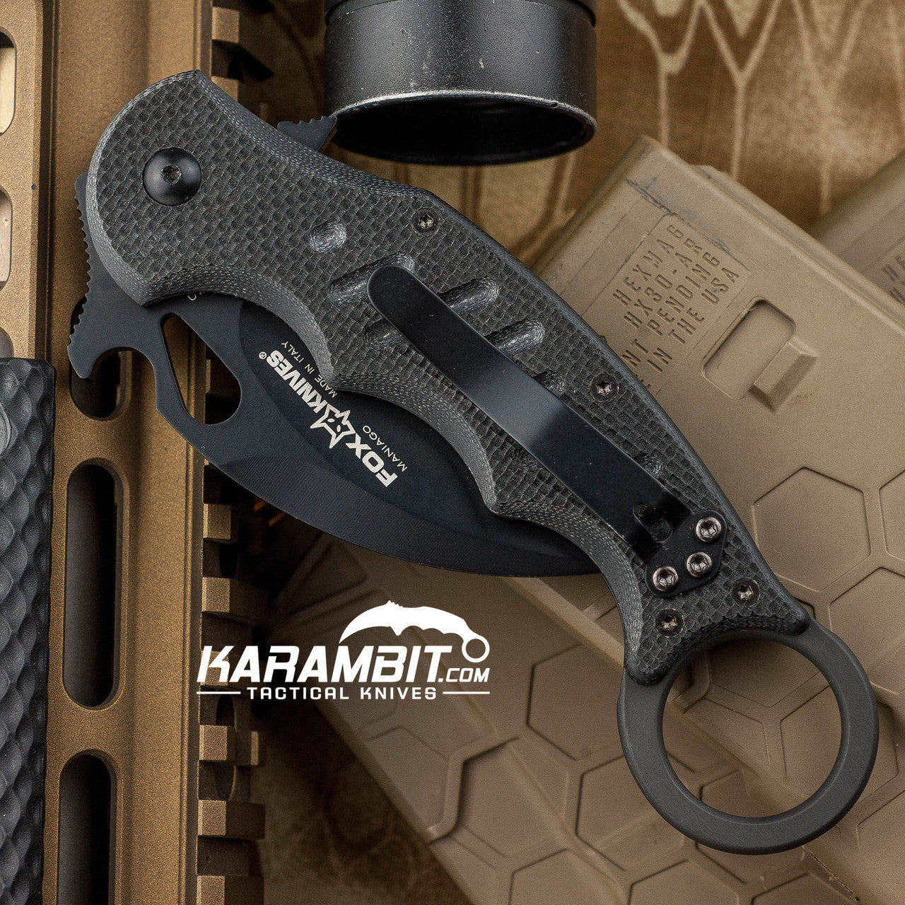 Fox 479 Black G10 Folding Karambit - Emerson Wave (FOX479)