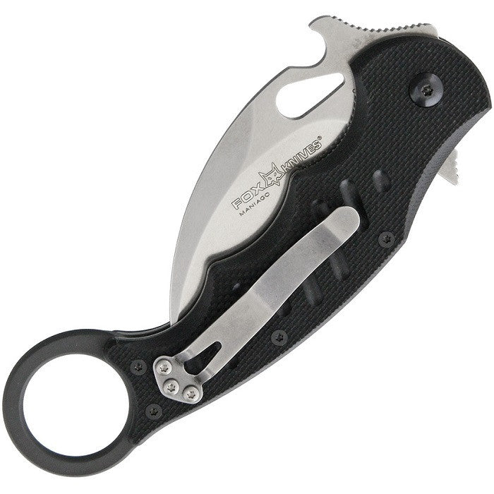 Fox 479 Stonewashed Black G10 Folding Karambit - Emerson Wave (FX479SW)