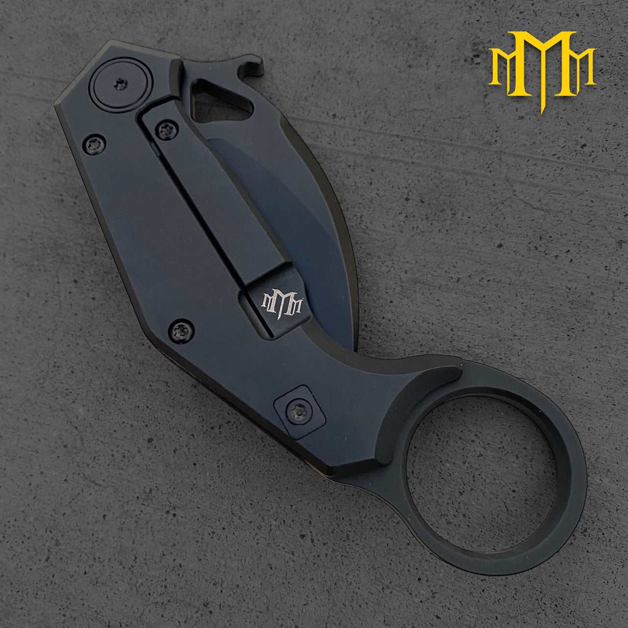 UDT Knives M390 Full Titanium Black Folding Karambit (UDTM390FllTtnmBlk)