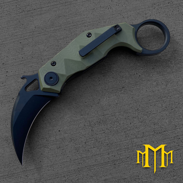 UDT Knives CPMD2 OD Green Folding Karambit (UDTCPMD2ODGrnKbt)