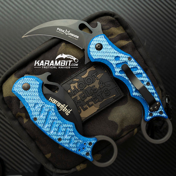 Fox 479 Blue Twill G10 Folding Karambit - Emerson Wave (FX479BLT)