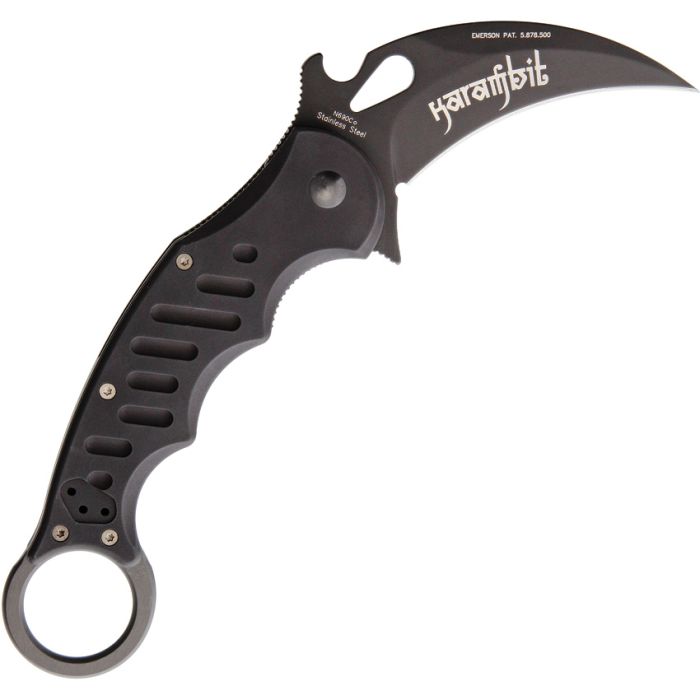 Fox 478 Black Aluminum Folding Karambit - Emerson Wave