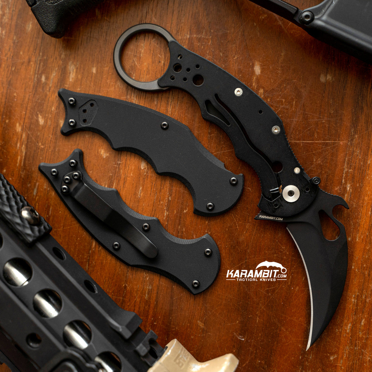 Fox 599 EVO Black Aluminum Folding Karambit - LAWKS (FX-EVO-599-Alum-B)