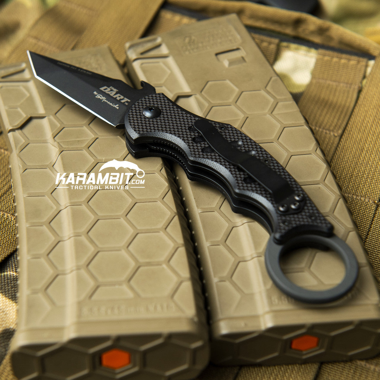Fox Dart Black G10 Folding Karambit - Emerson Wave (FX597)