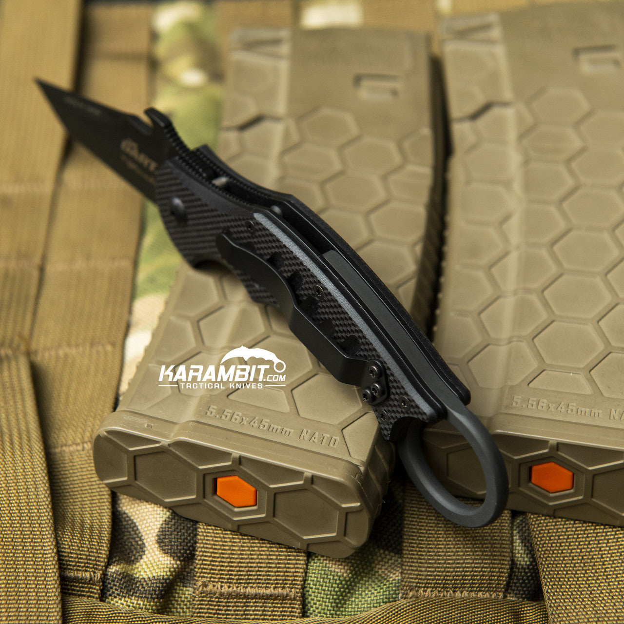Fox Dart Black G10 Folding Karambit - Emerson Wave (FX597)