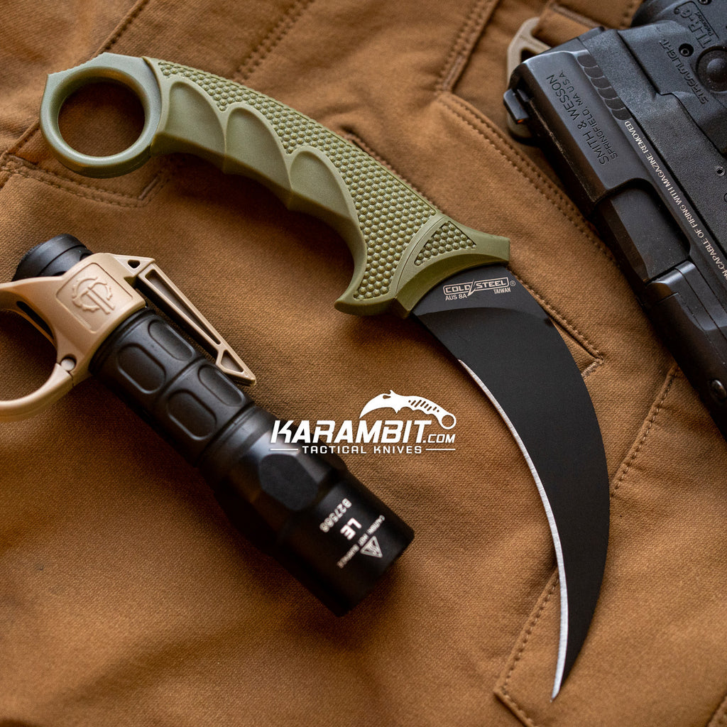 Cold Steel OD Green Tiger Karambit: Modern Designed Iconic Blade