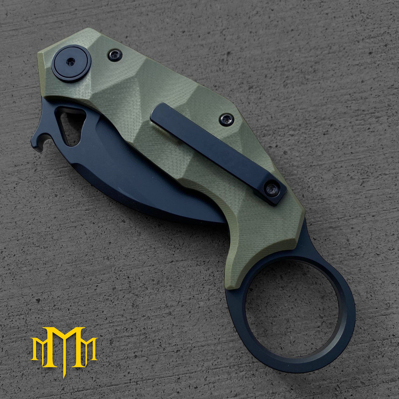 UDT Knives CPMD2 OD Green Folding Karambit (UDTCPMD2ODGrnKbt)